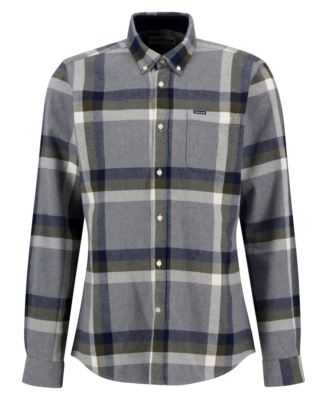 Folley Tailored Checked Shirt - Light Grey Marl