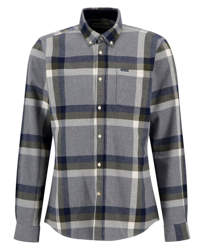 Folley Tailored Checked Shirt - Light Grey Marl