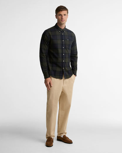 Fortrose Tailored Tartan Shirt - Shadow Classic Tartan