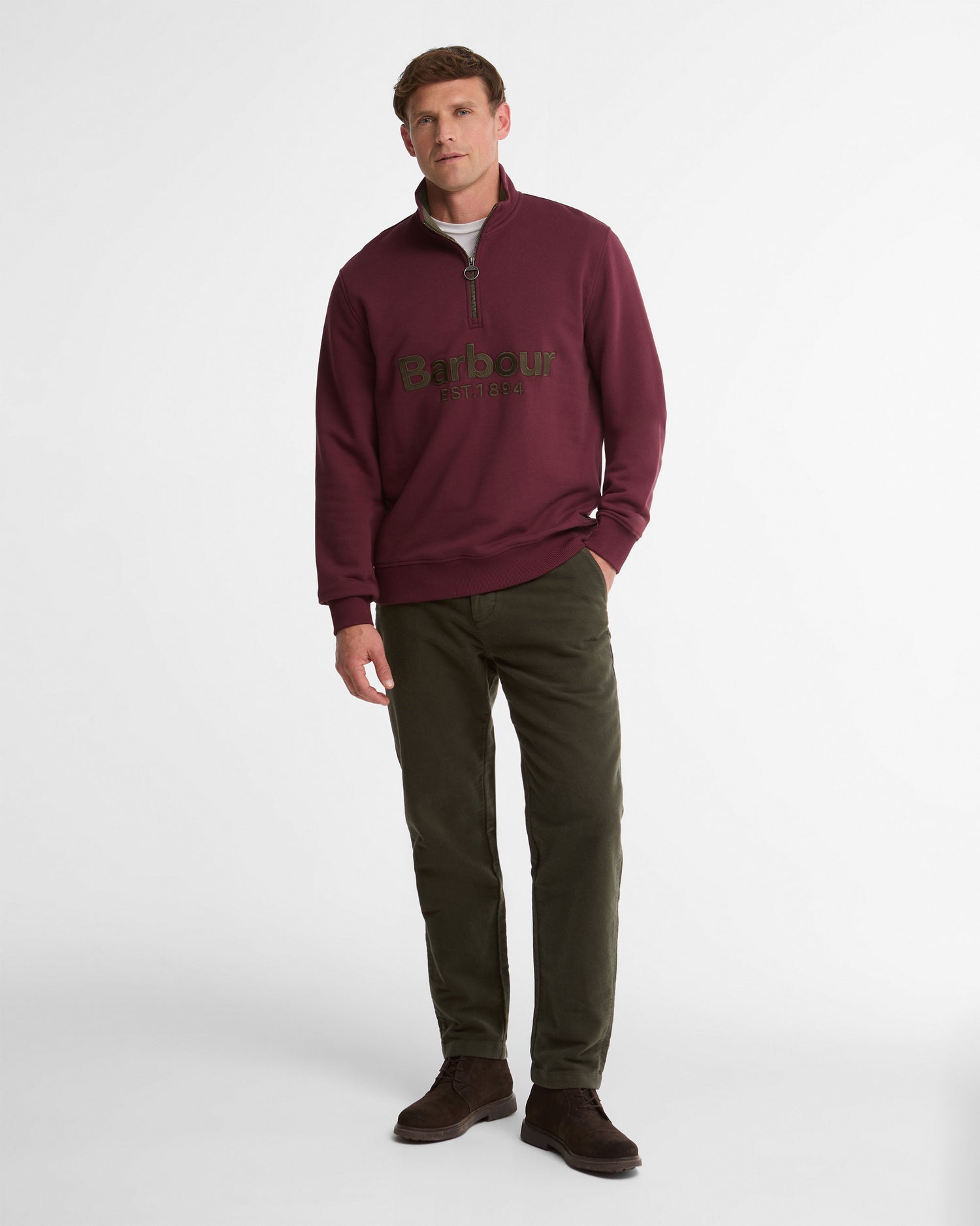 Fosse Half Zip Sweatshirt - Dark Bordeaux