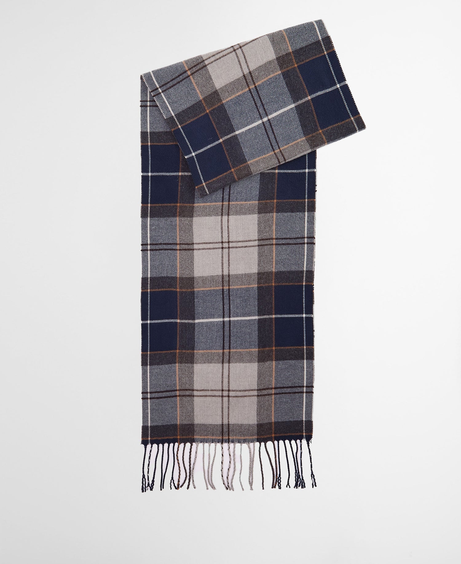 Galingale Tartan Scarf - Grey Midnight Tartan