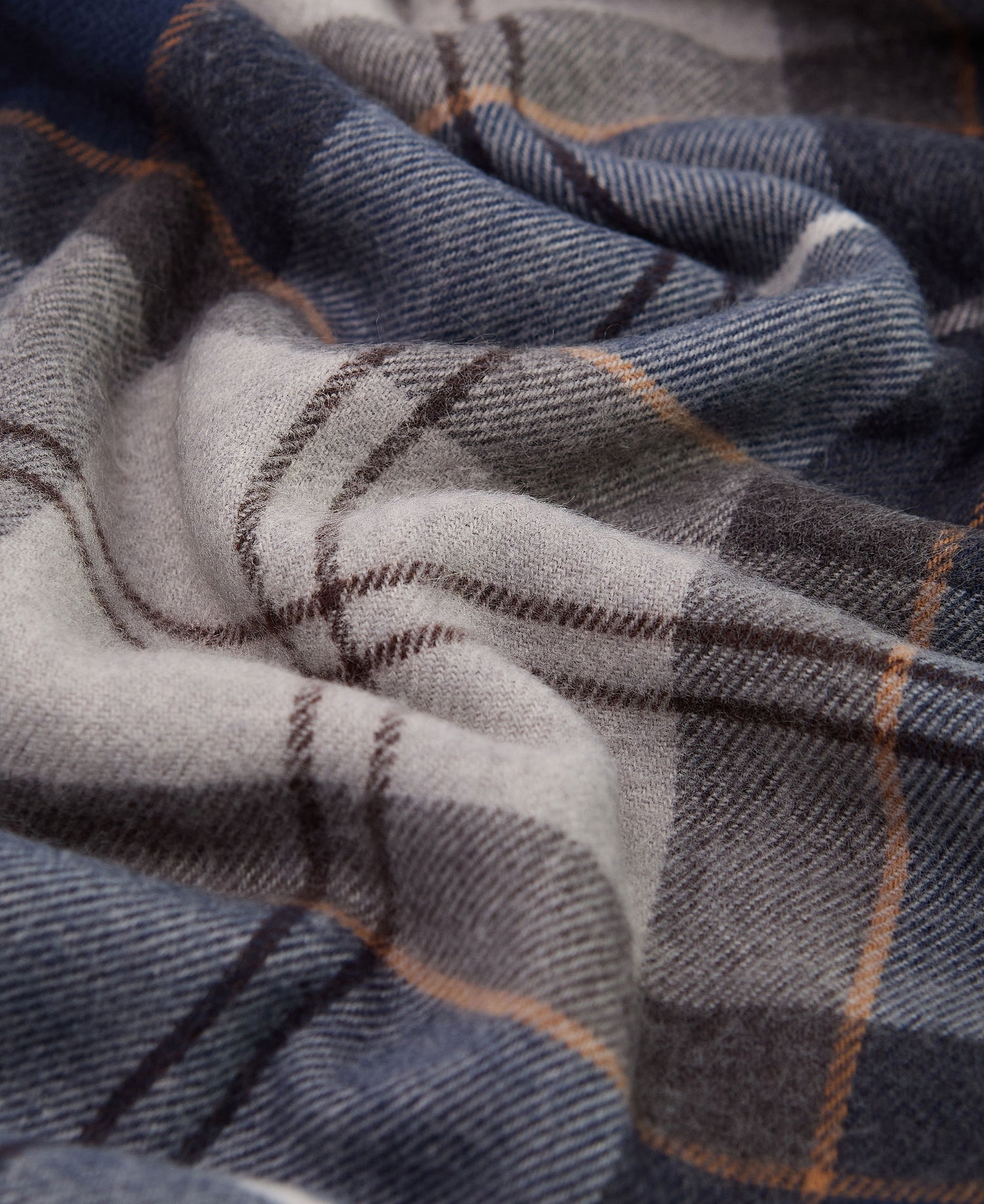 Galingale Tartan Scarf - Grey Midnight Tartan