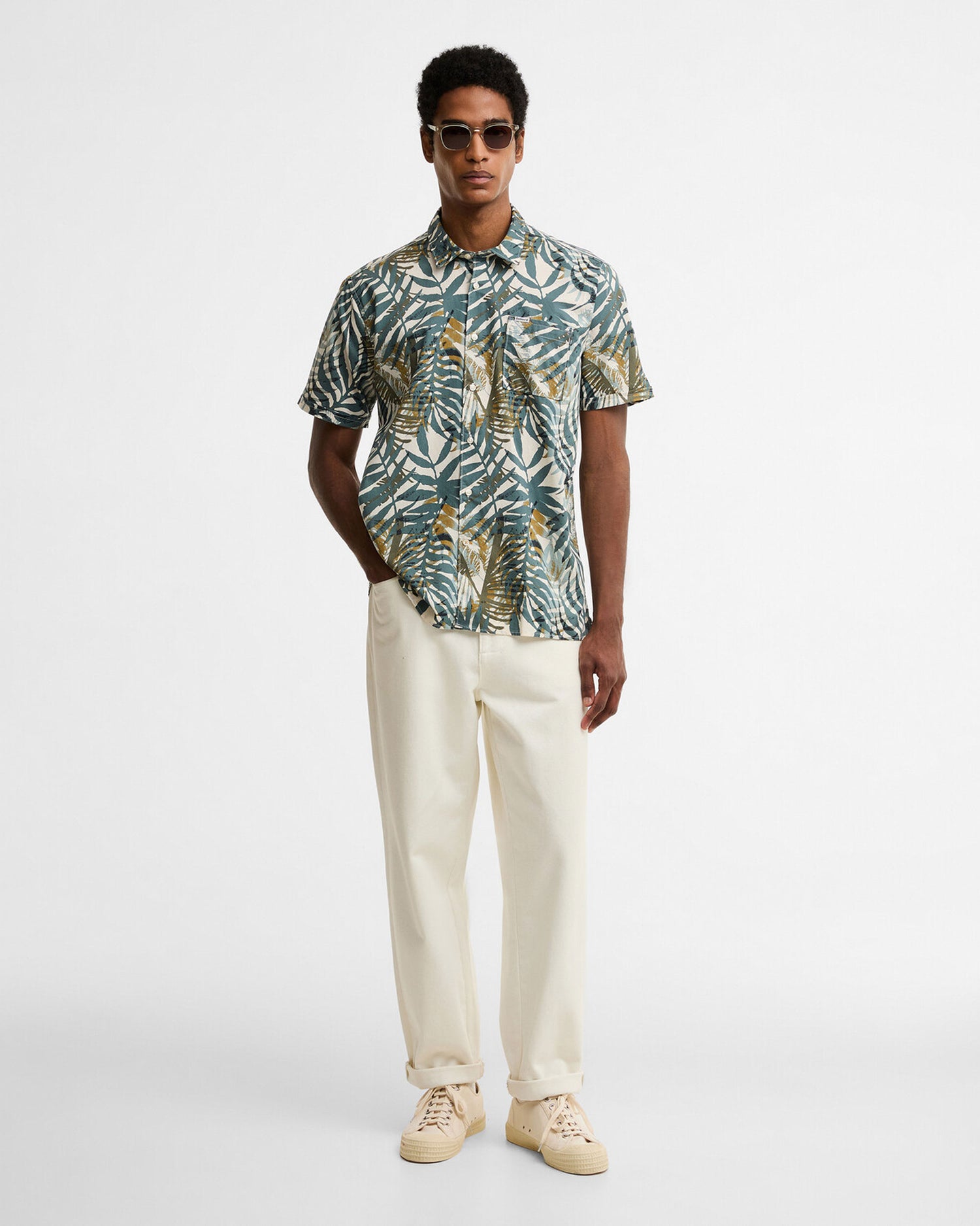 Gleaston Printed Summer Shirt - Vintage Teal