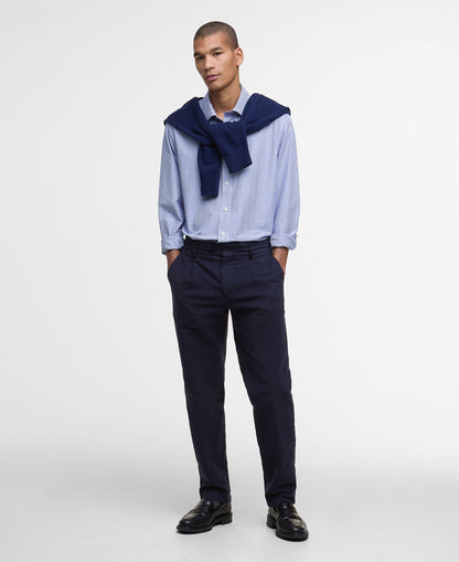 Graham Striped Tailored Shirt - Navy