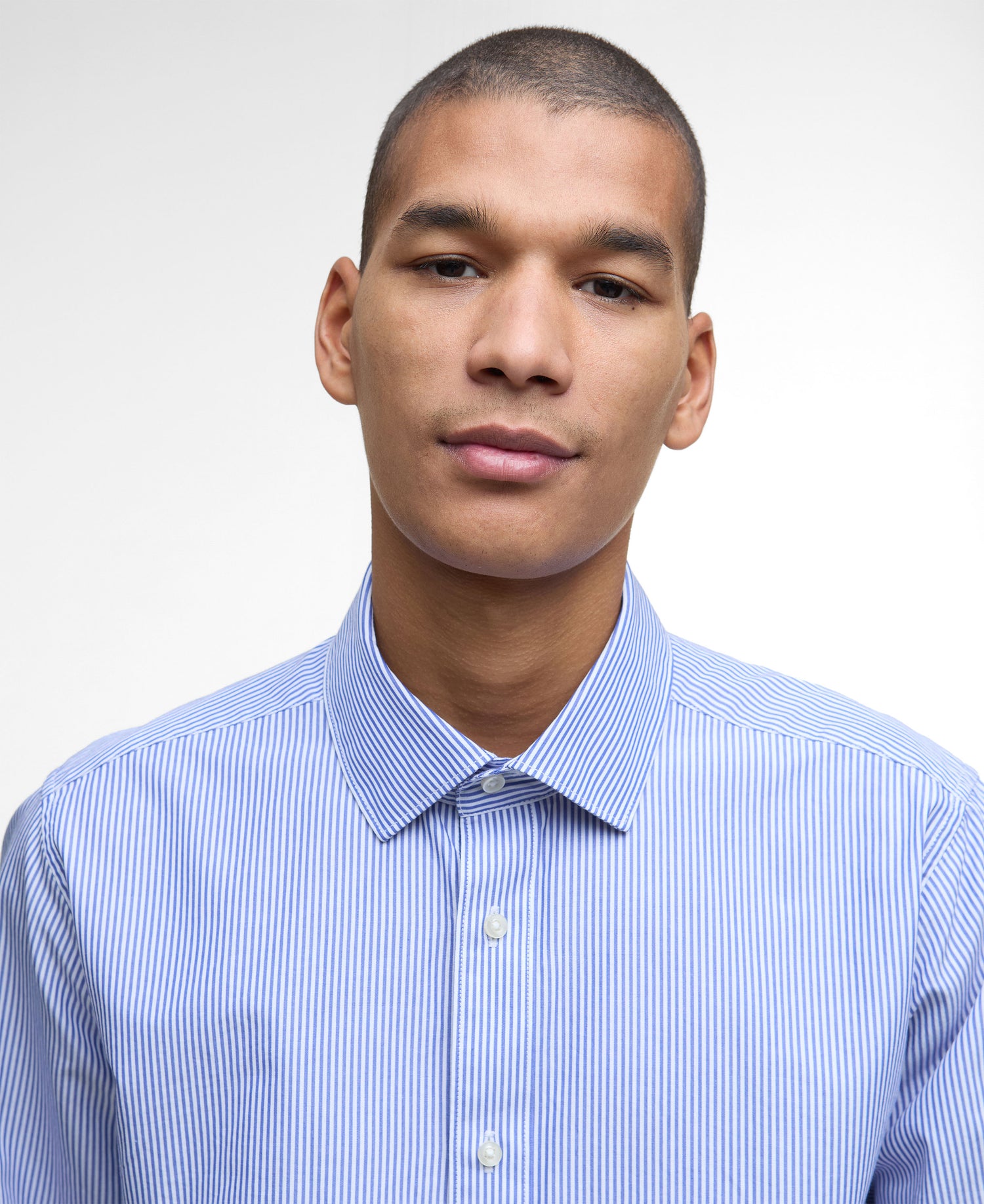 Graham Striped Tailored Shirt - Navy
