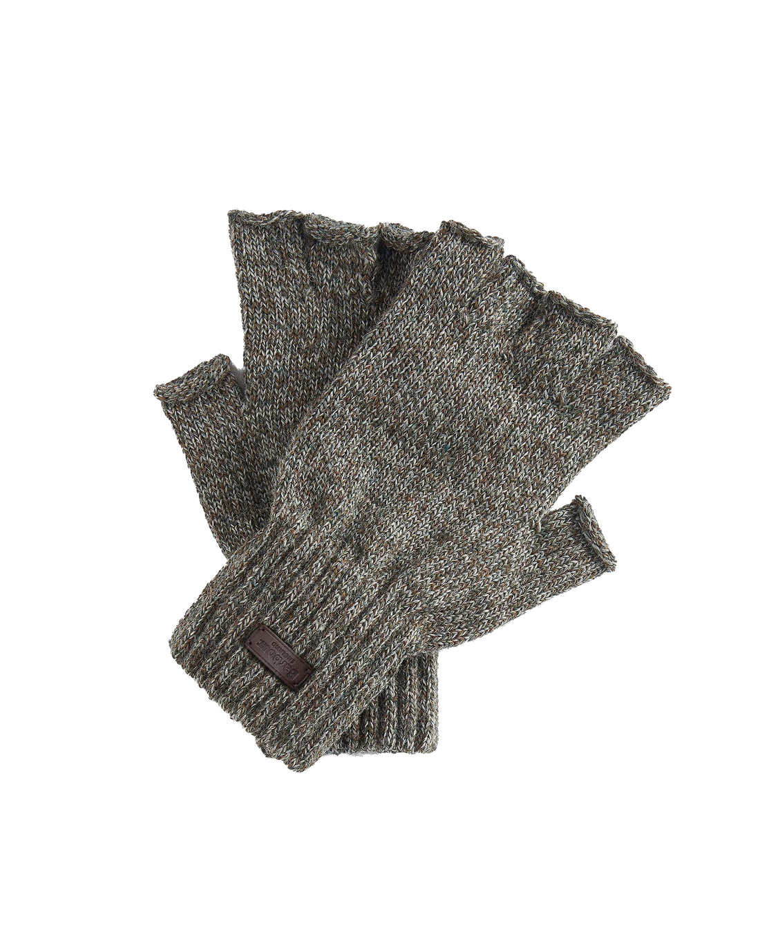 Heath Fingerless Wool Gloves - Green
