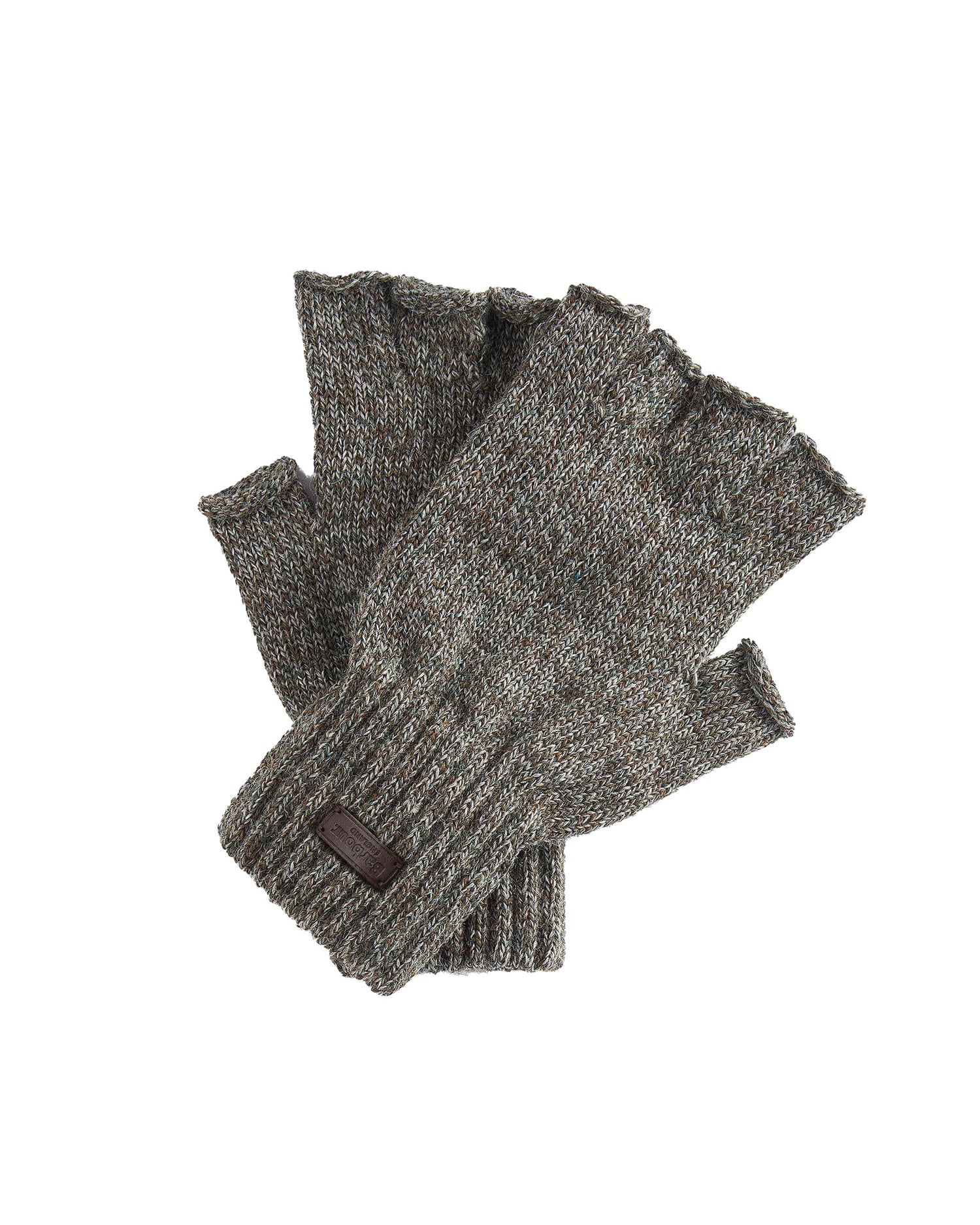 Heath Fingerless Wool Gloves - Green