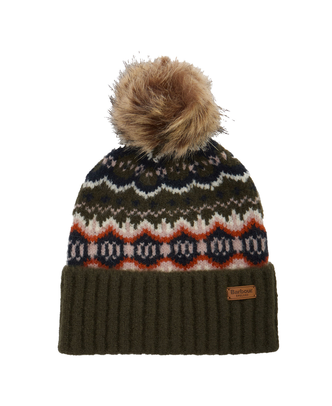 Helen Fair Isle Beanie Hat - Olive