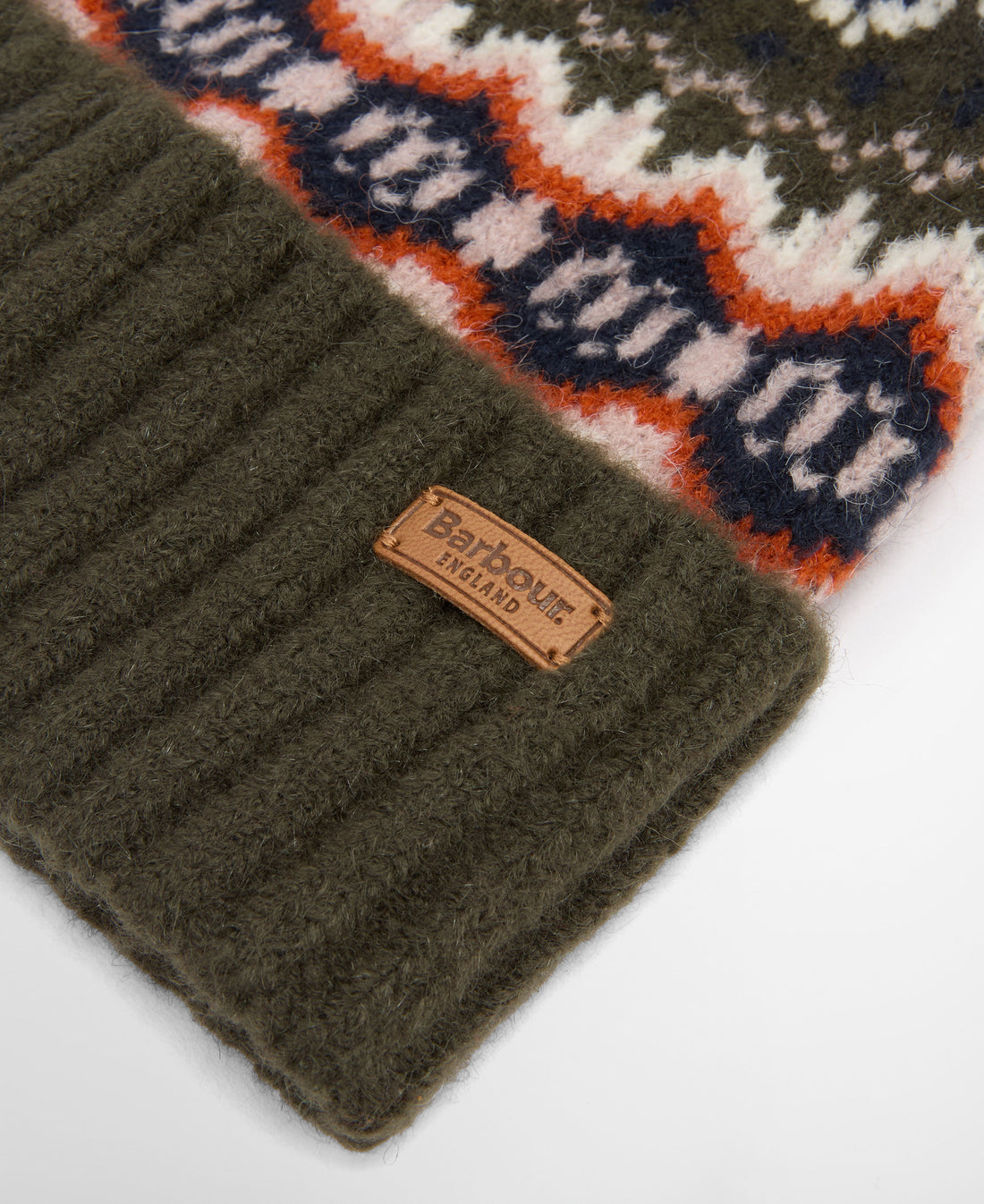 Helen Fair Isle Beanie Hat - Olive