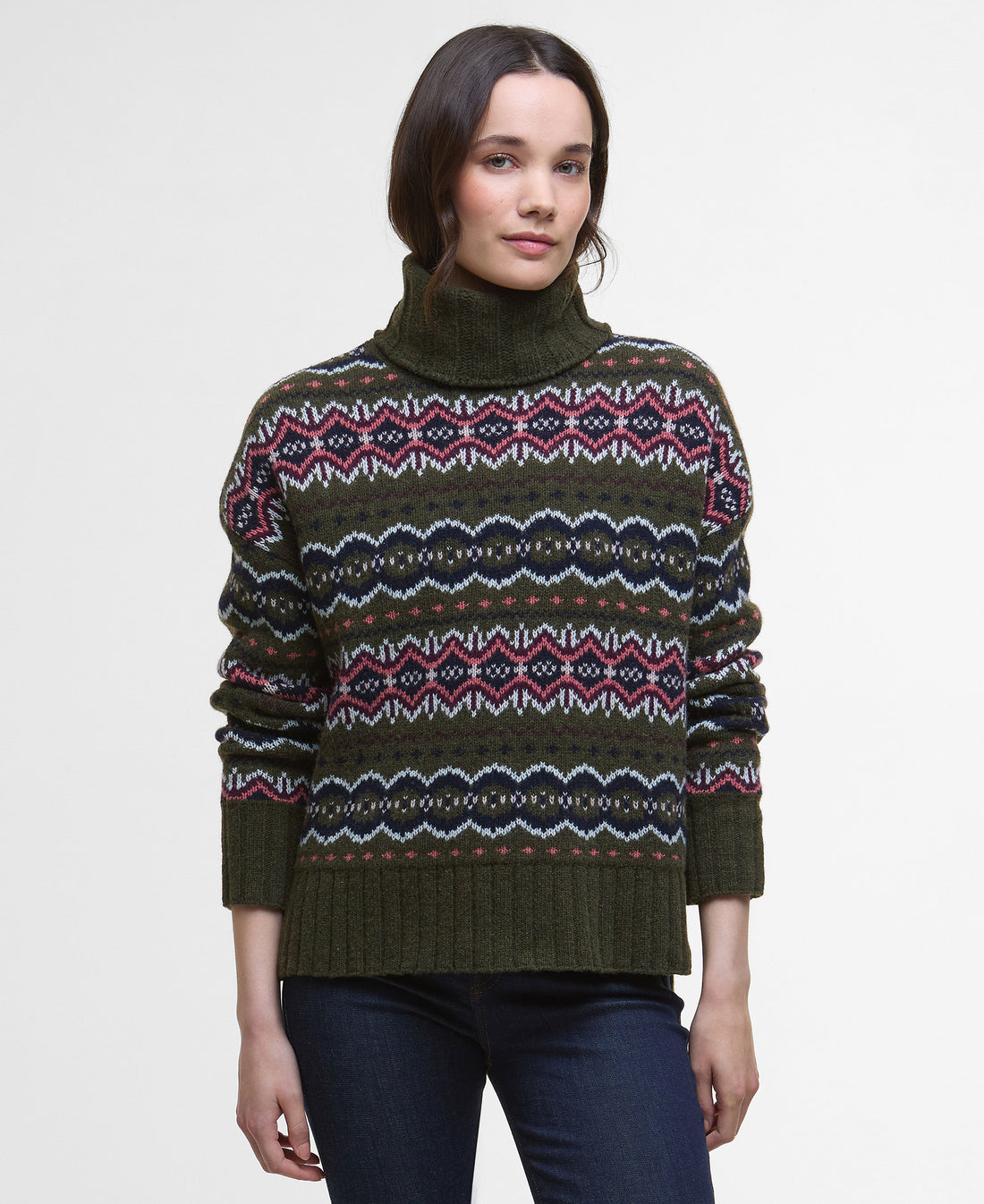 Helen Knitted Jumper - Olive Multi