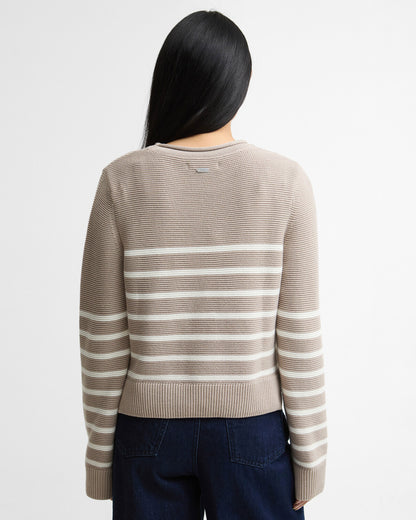 Hinton Knitted Jumper - Light Sand Stripe