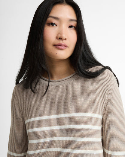Hinton Knitted Jumper - Light Sand Stripe