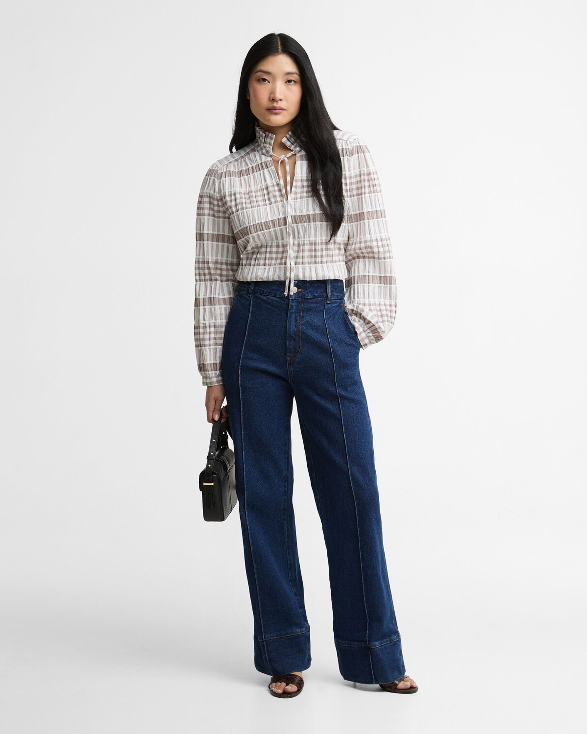 Hinton Top - Sand/White Gingham