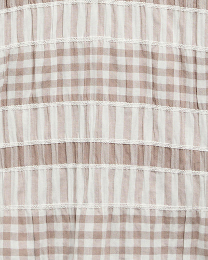 Hinton Top - Sand/White Gingham