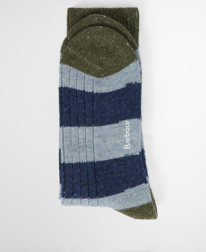 Houghton Stripe Socks - Bluestone