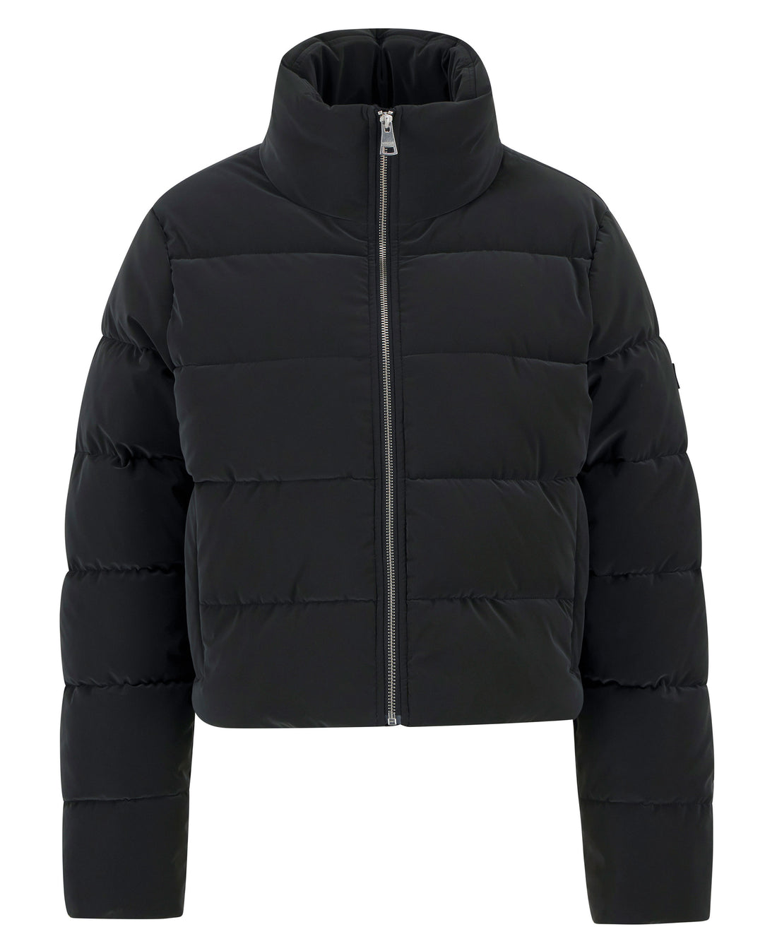 Hudson Faux Velvet Puffer Jacket - Black
