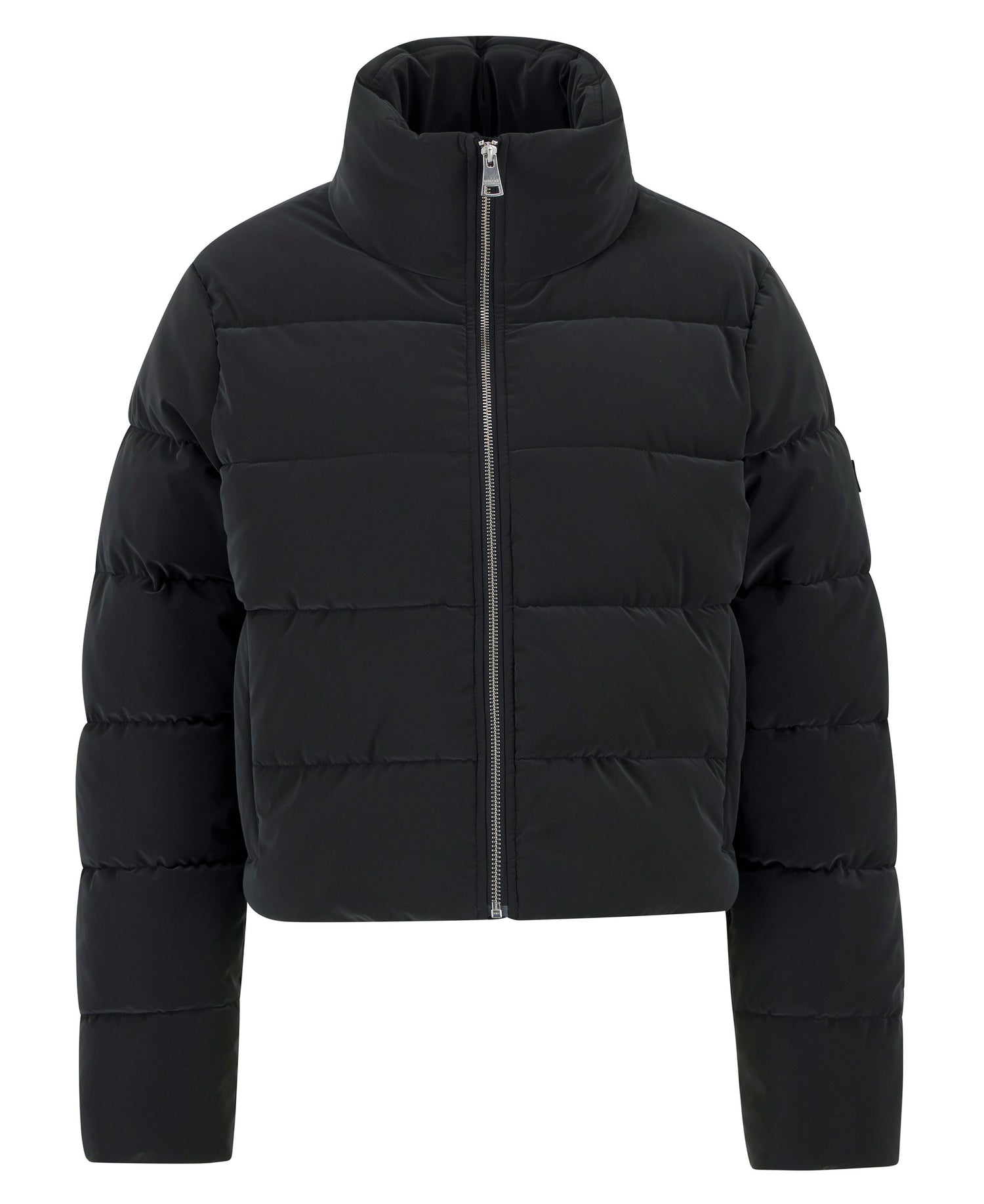 Hudson Faux Velvet Puffer Jacket - Black