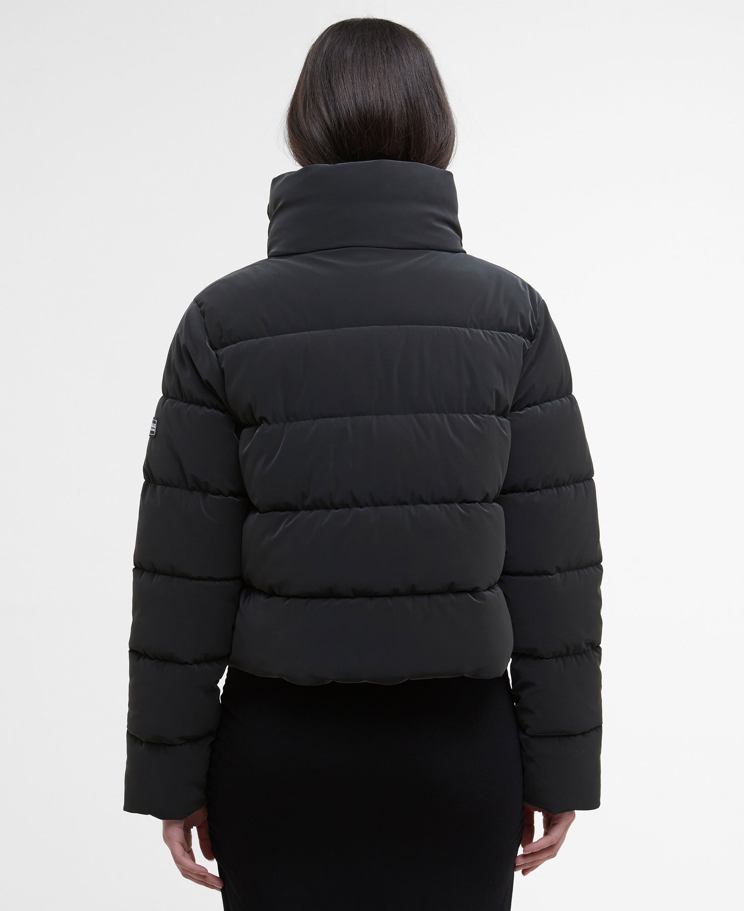 Hudson Faux Velvet Puffer Jacket - Black