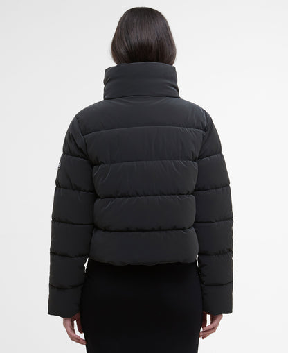 Hudson Faux Velvet Puffer Jacket - Black