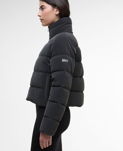 Hudson Faux Velvet Puffer Jacket - Black