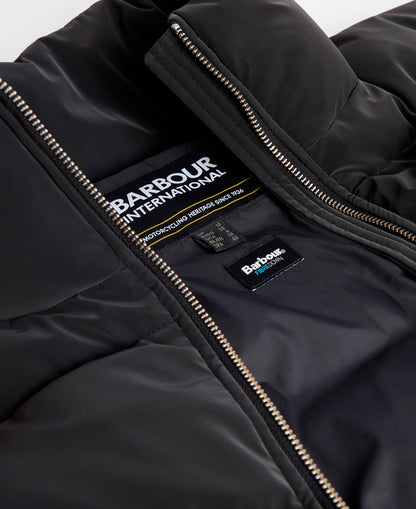 Hudson Faux Velvet Puffer Jacket - Black