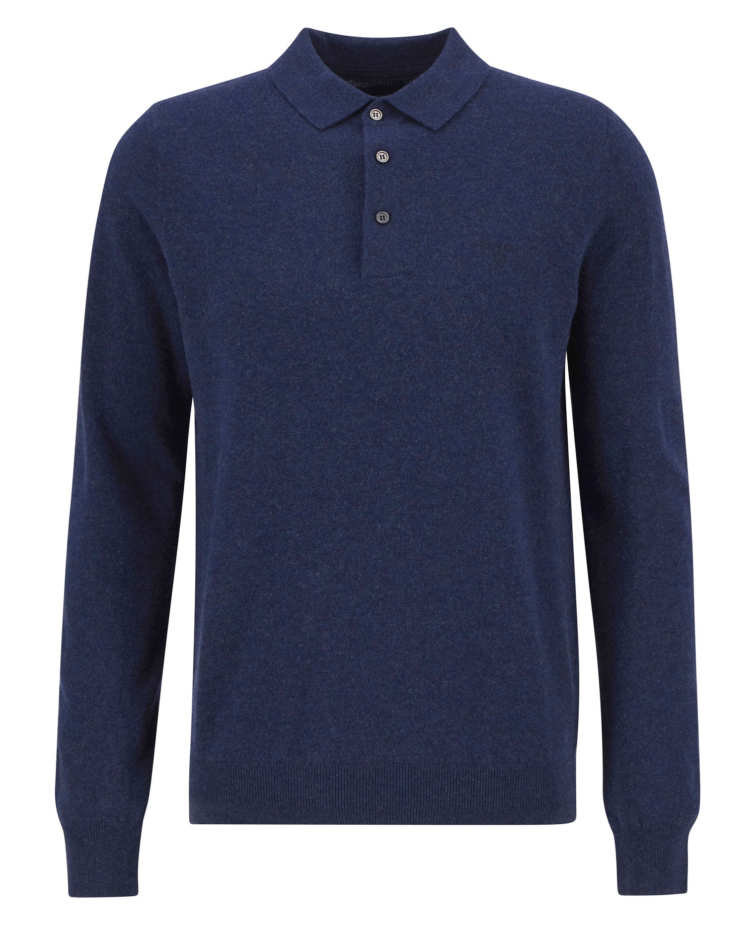 Hutherston Knitted Polo Shirt - Navy Marl