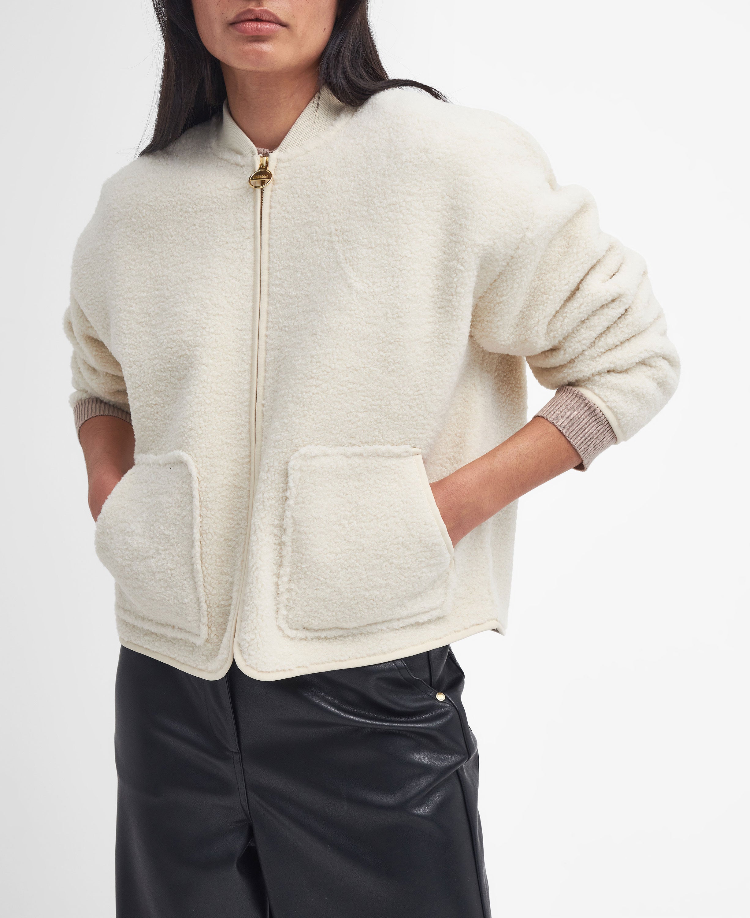 Serova Fleece Bomber - Light Stone