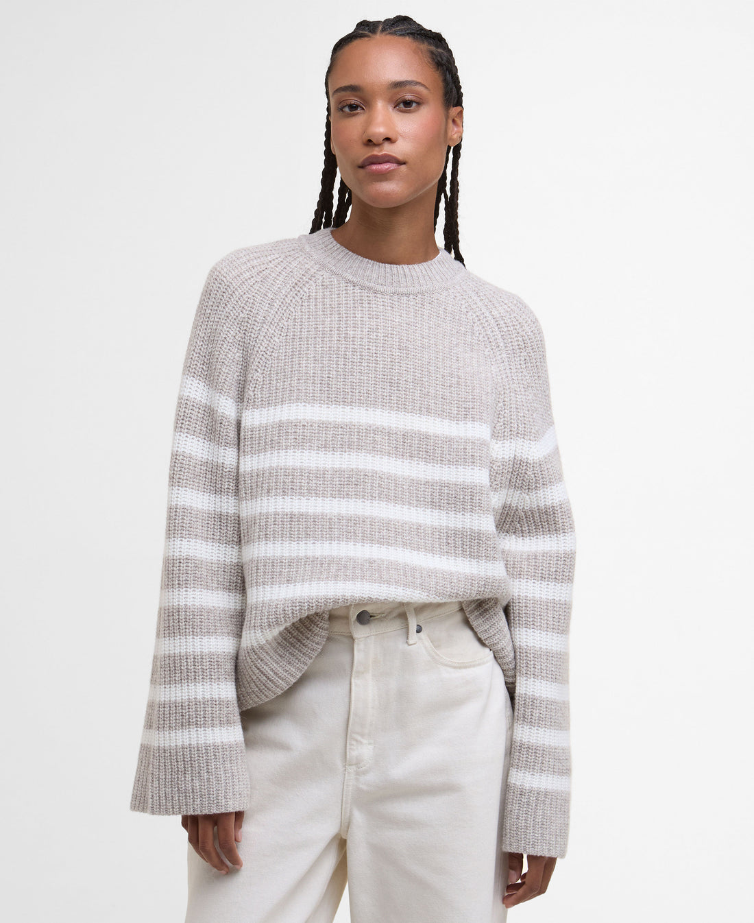 Irene Knitted Jumper - Oat Stripe