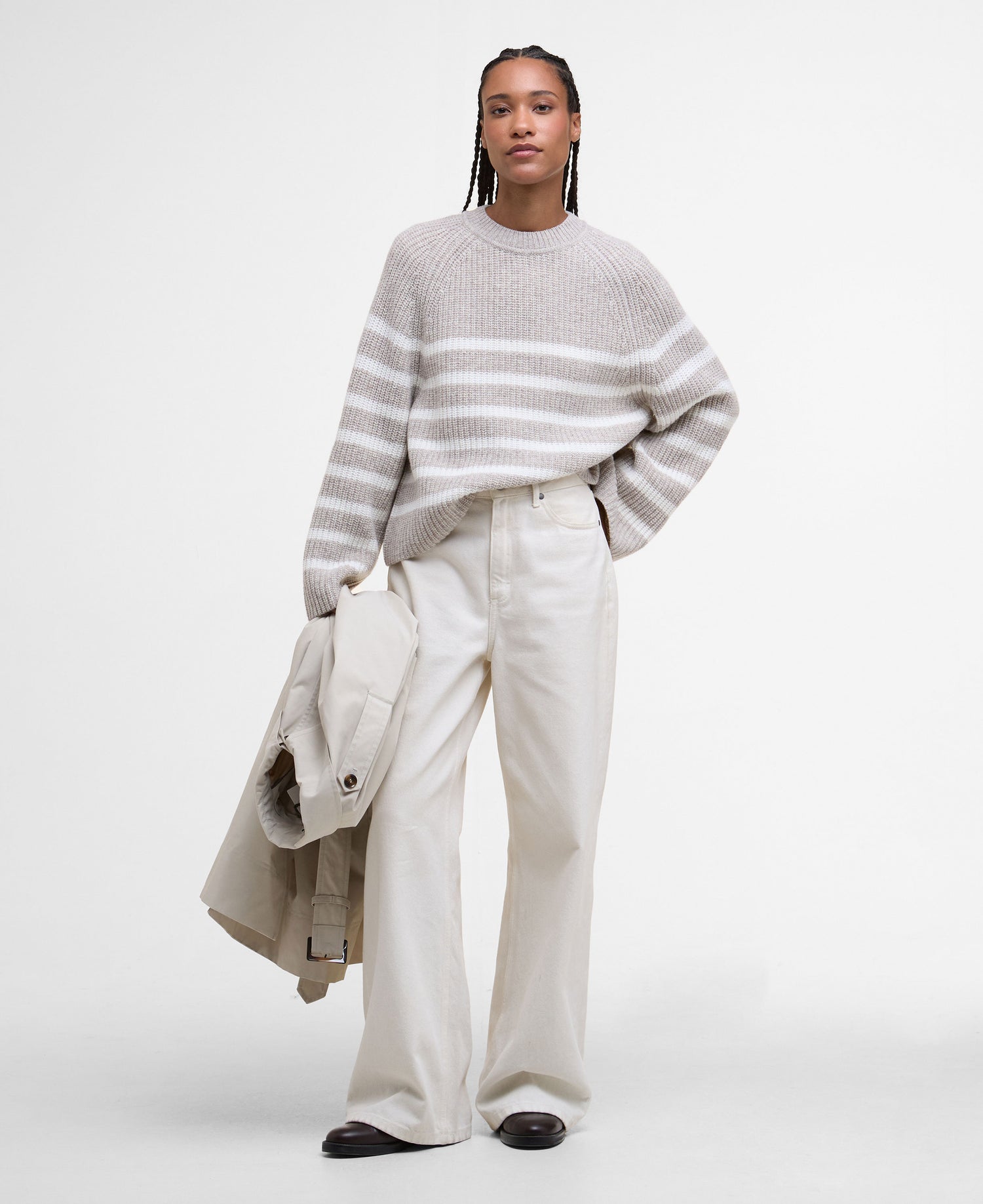 Irene Knitted Jumper - Oat Stripe