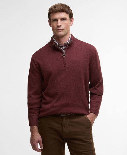 Kelson Half Zip Knitted Jumper - Fired Brick