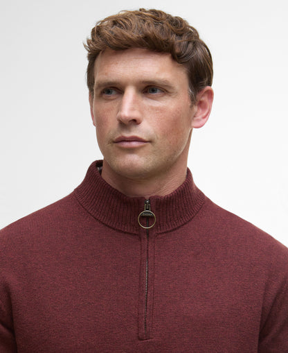 Kelson Half Zip Knitted Jumper - Fired Brick