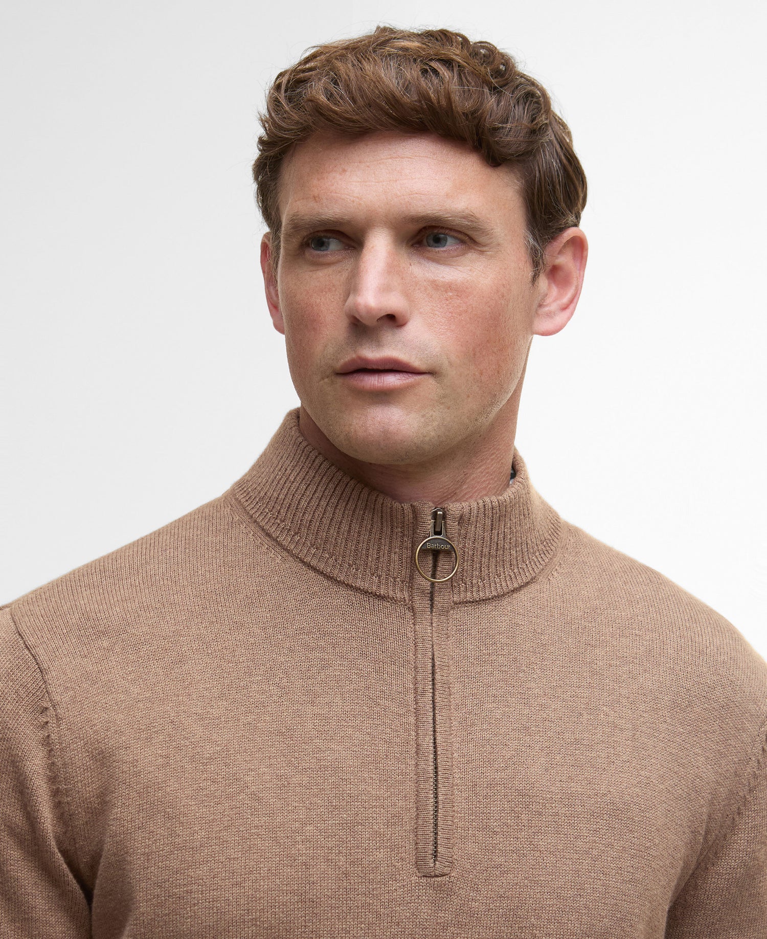 Kelson Half Zip Knitted Jumper - Stone