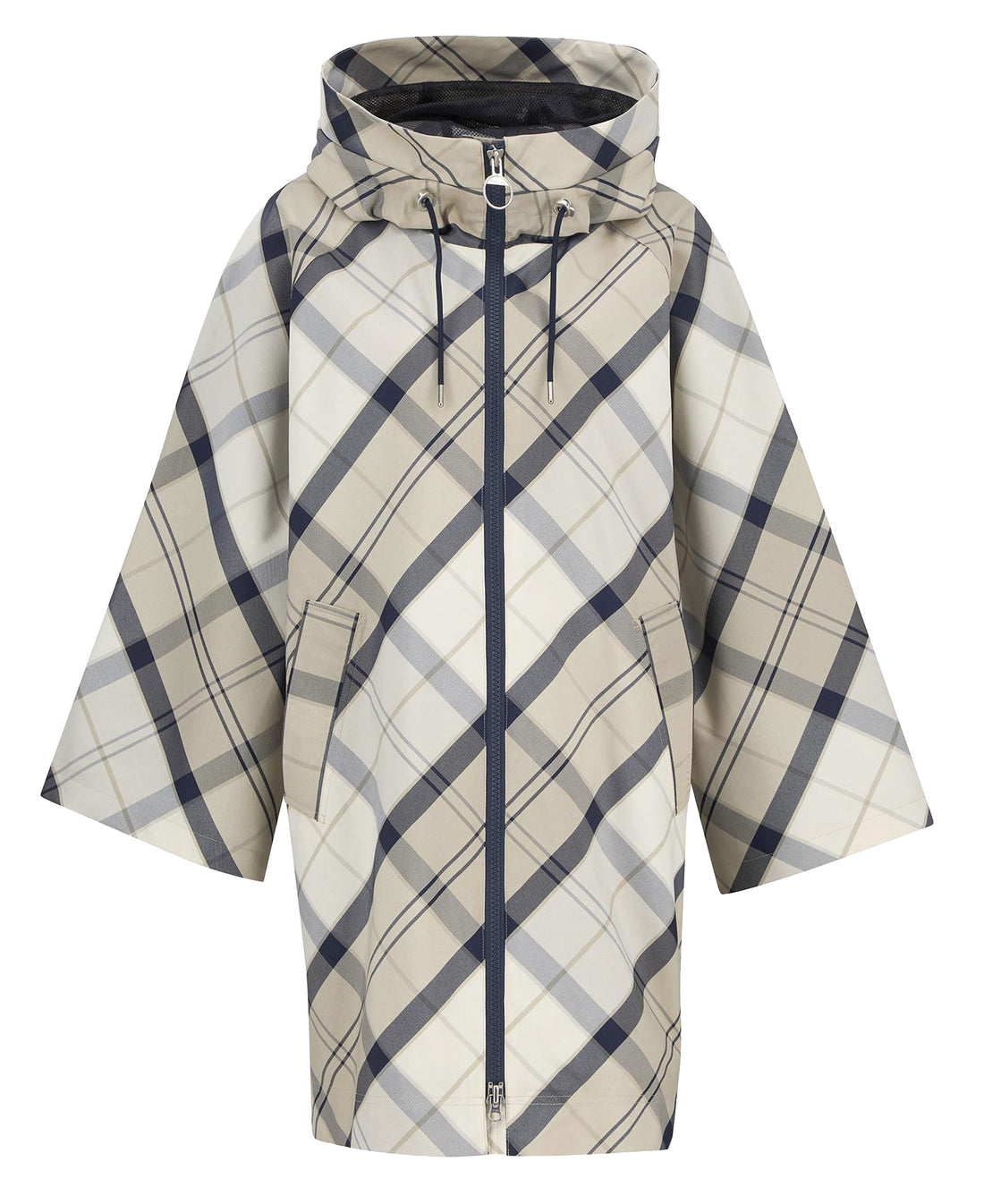 Kinsale Tartan Showerproof Cape - Dress Navy Tartan