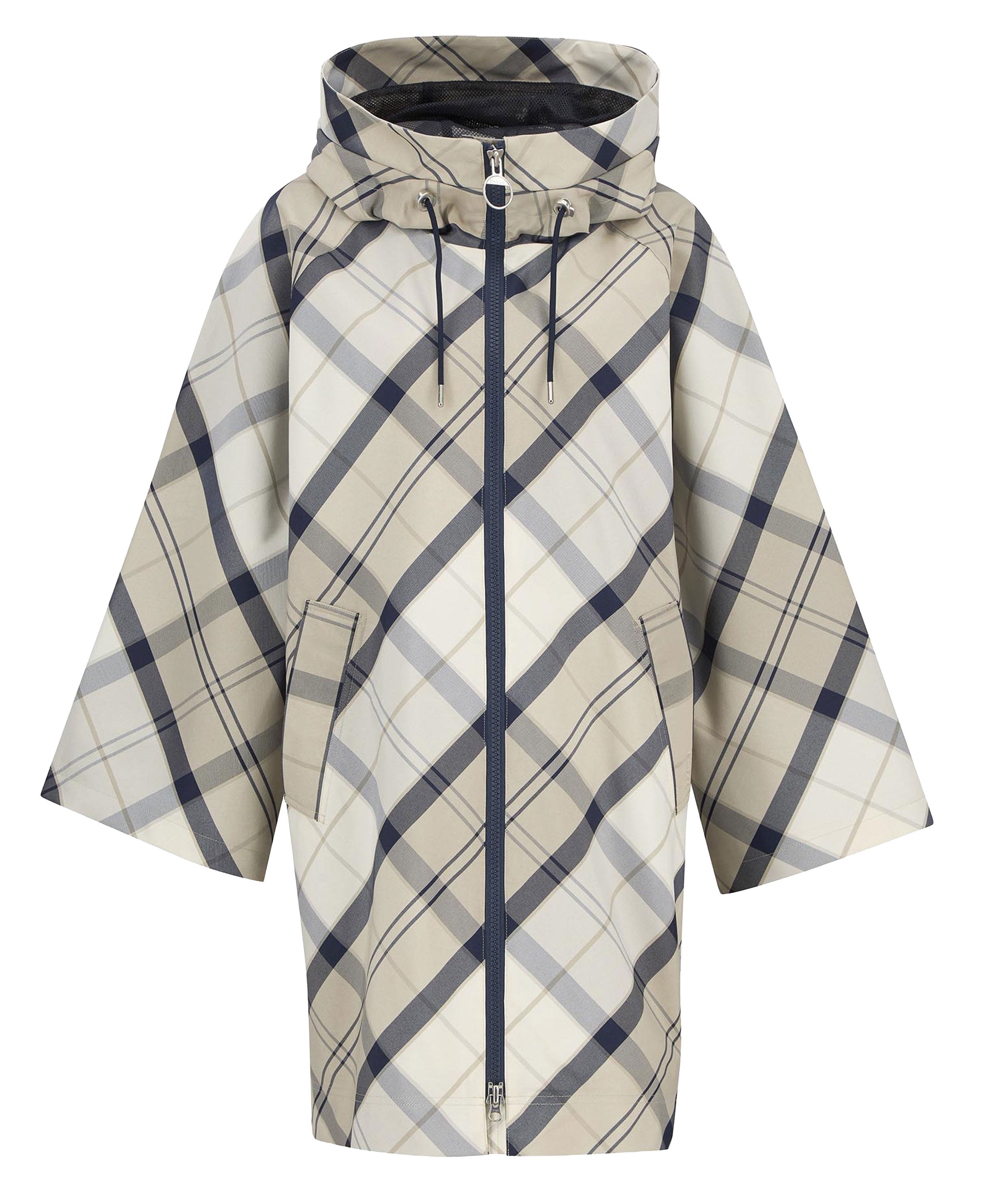 Kinsale Tartan Showerproof Cape - Dress Navy Tartan