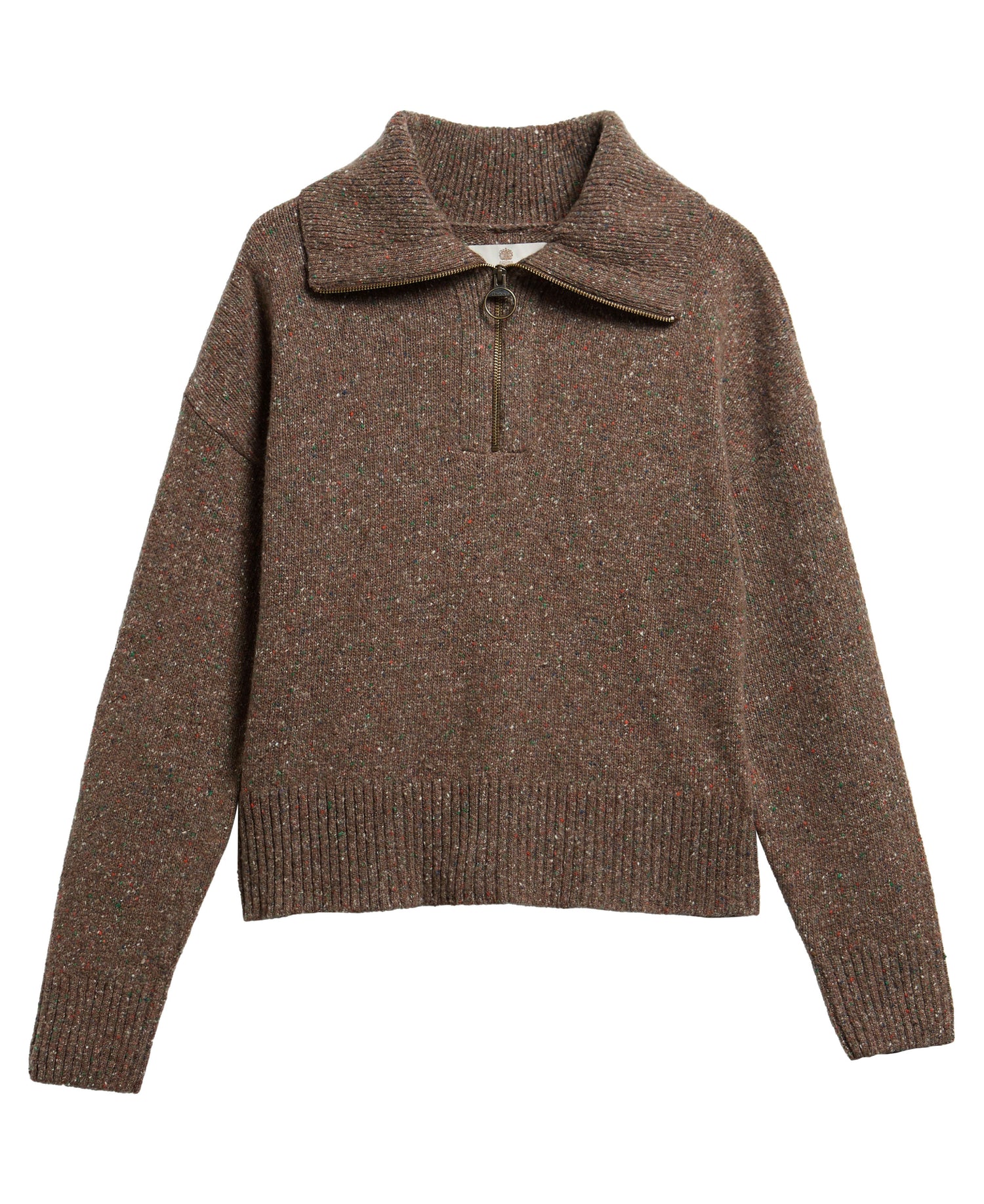Lavensdale Half Zip Fleck Knitted Jumper - Deep Camel