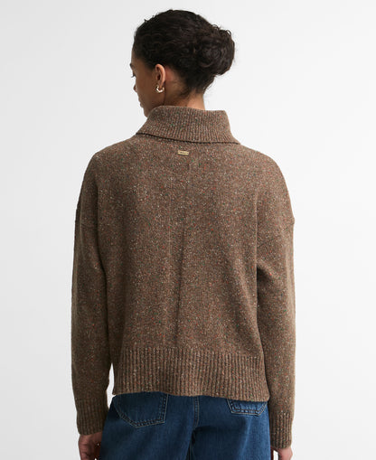 Lavensdale Half Zip Fleck Knitted Jumper - Deep Camel