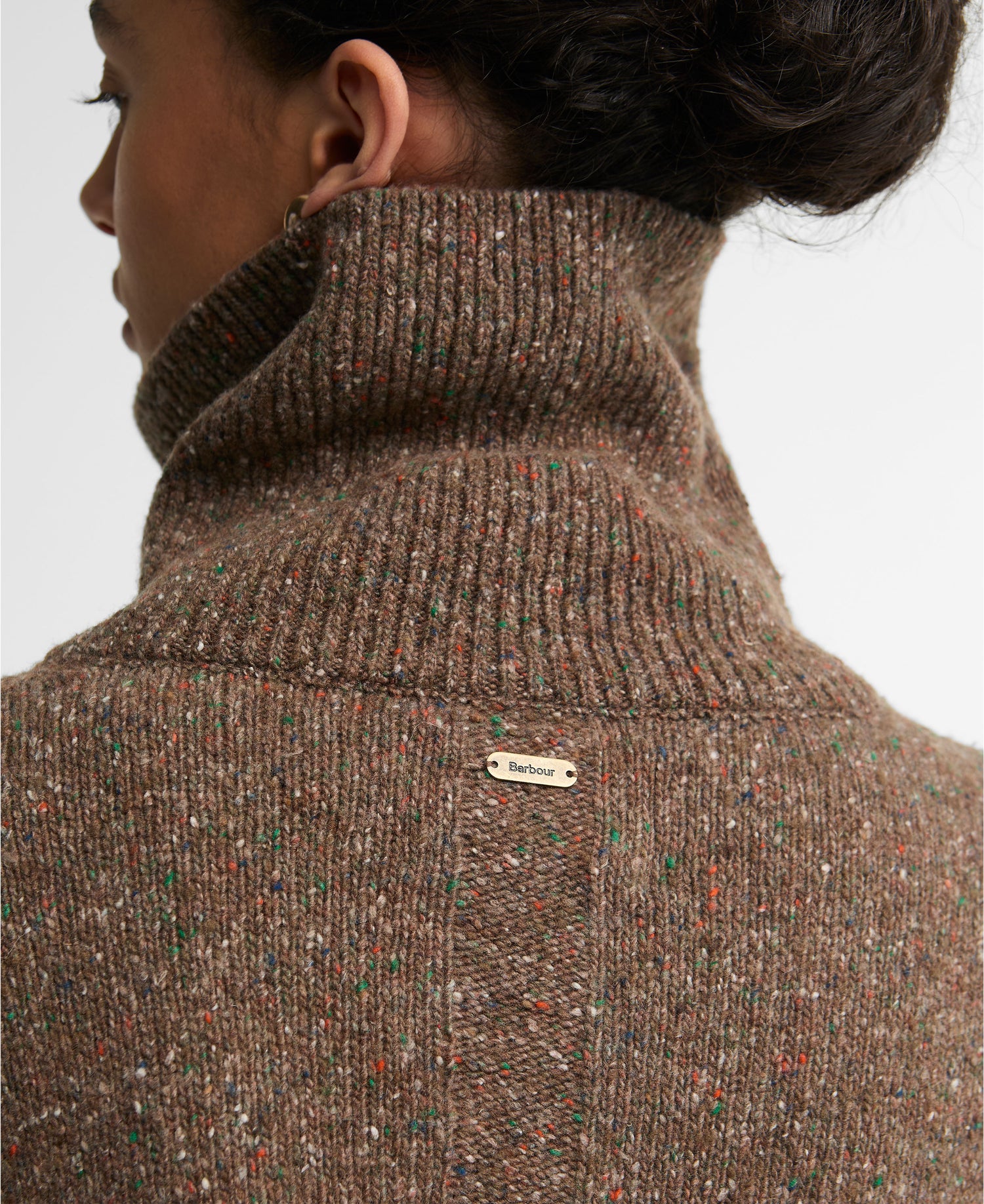 Lavensdale Half Zip Fleck Knitted Jumper - Deep Camel