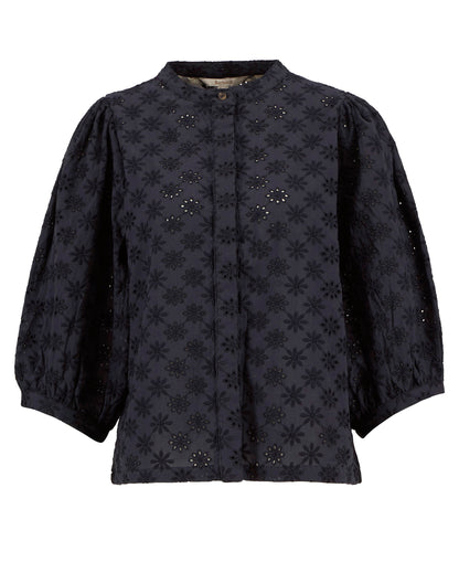 Layla Broderie Anglaise Shirt - Dark Navy