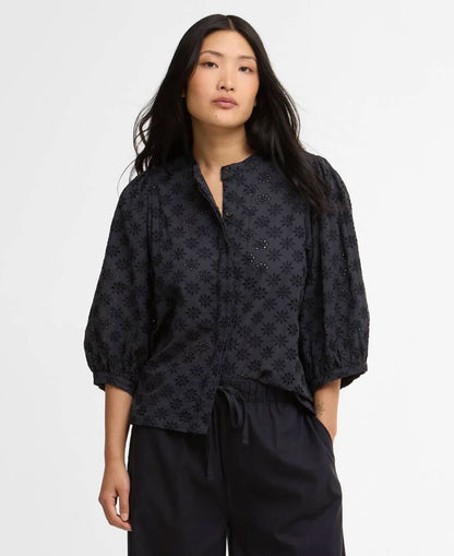 Layla Broderie Anglaise Shirt - Dark Navy