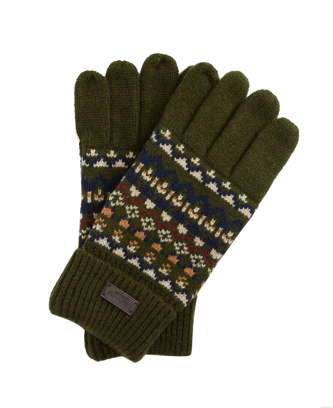 Marlow Fair Isle Knitted Gloves - Olive