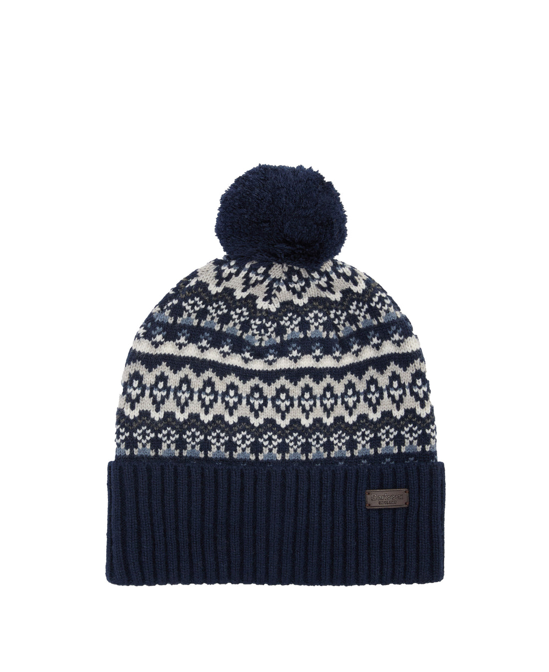 Marlow Fair Isle Pom Beanie Hat - Navy