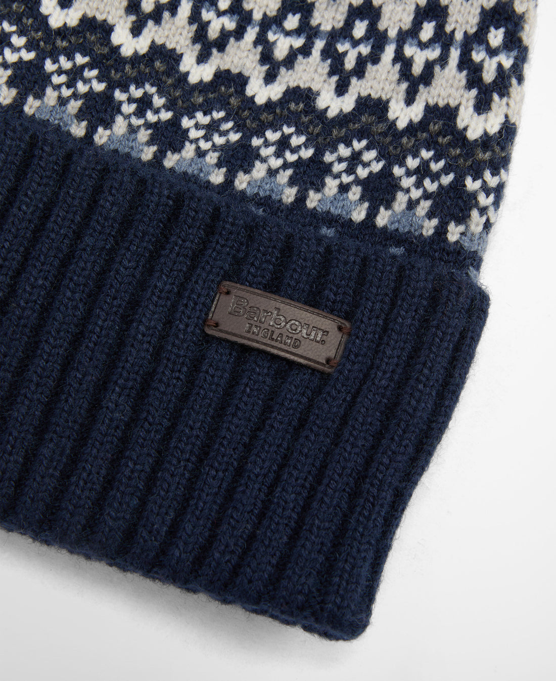 Marlow Fair Isle Pom Beanie Hat - Navy