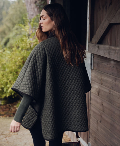 Oakham Quilted Cape - Olive