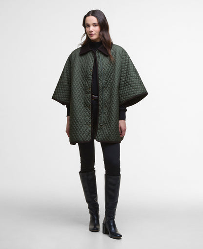 Oakham Quilted Cape - Olive
