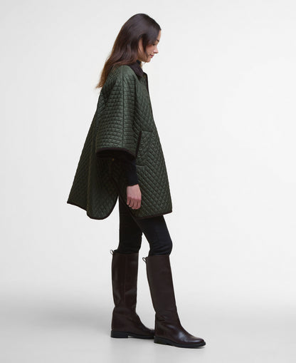 Oakham Quilted Cape - Olive