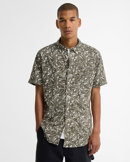 Orton Printed S/S Summmer Shirt - Olive