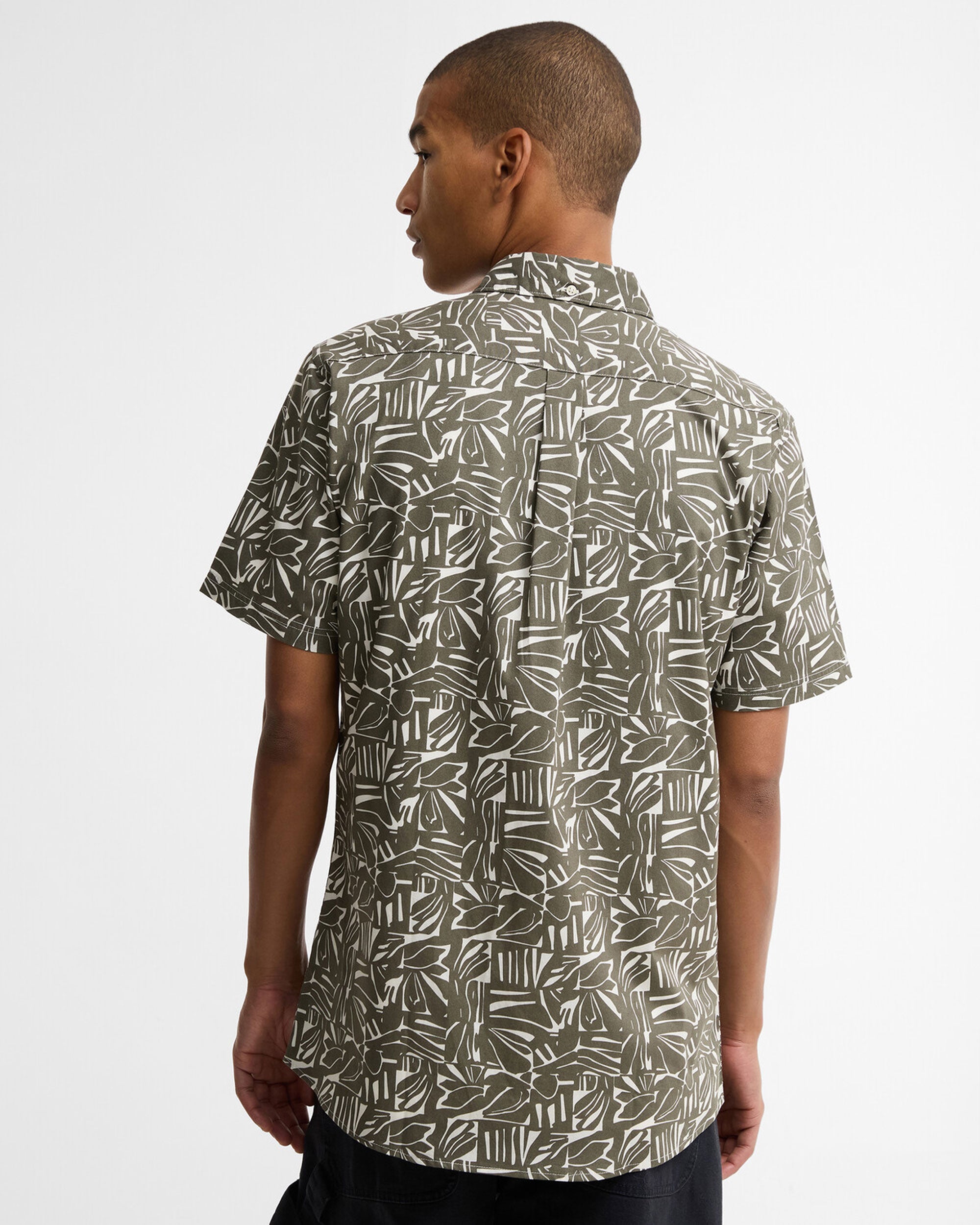 Orton Printed S/S Summmer Shirt - Olive