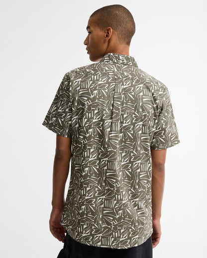 Orton Printed S/S Summmer Shirt - Olive