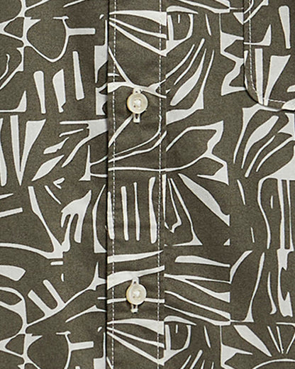 Orton Printed S/S Summmer Shirt - Olive