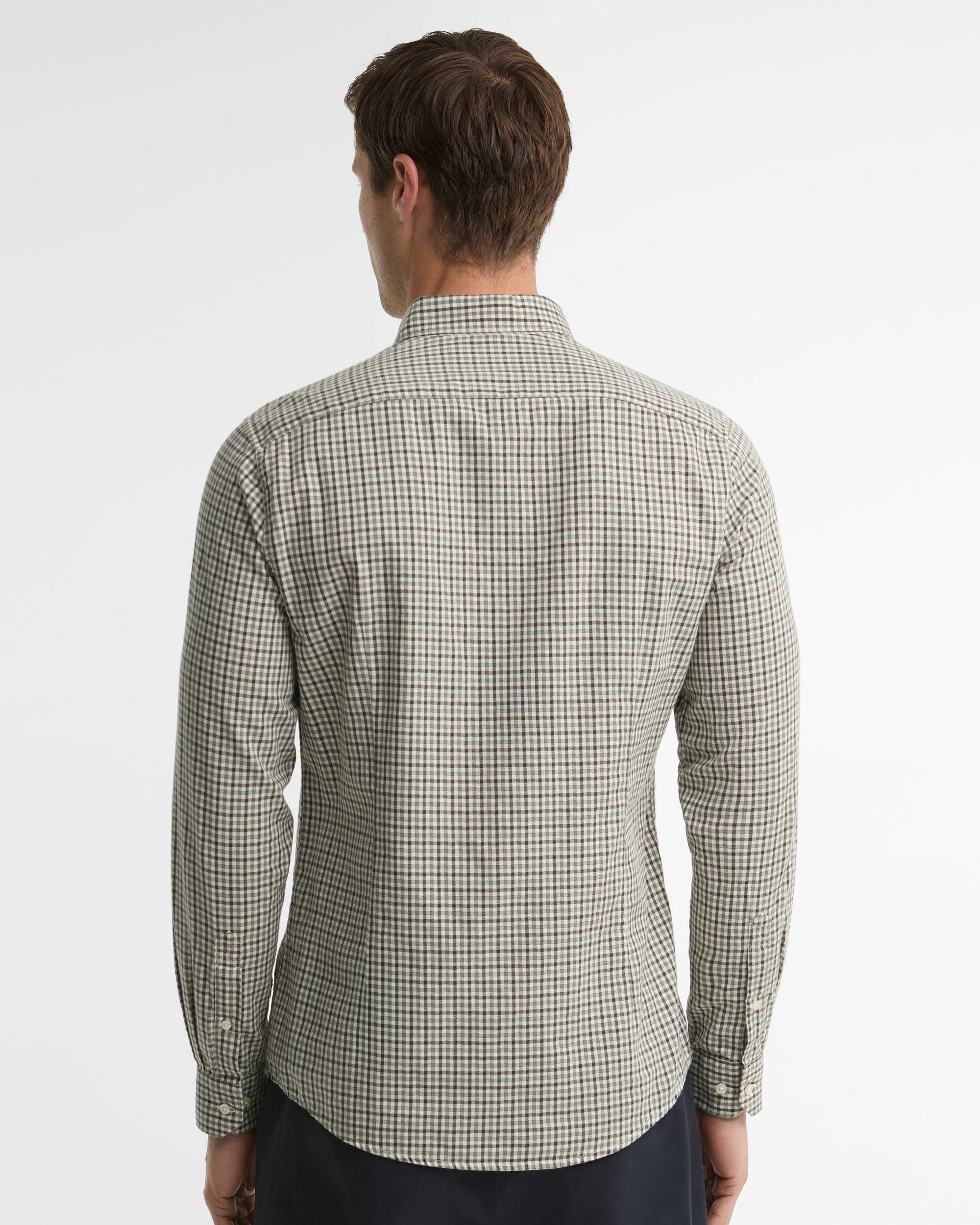 Padshaw Tailored Gingham Shirt - Olive